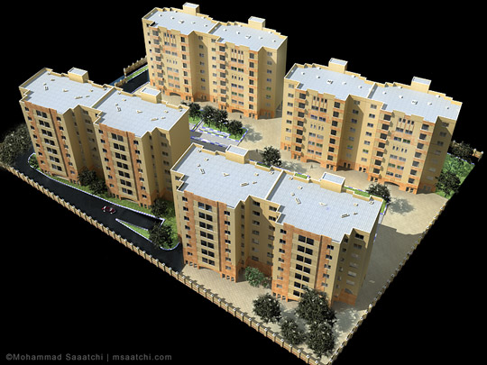 Simulation of exterior site plan