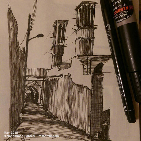 Sketch of Yazd